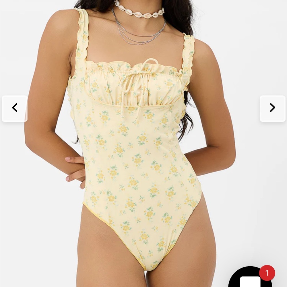 Frankie’s bikini fawn one piece in honeysuckle